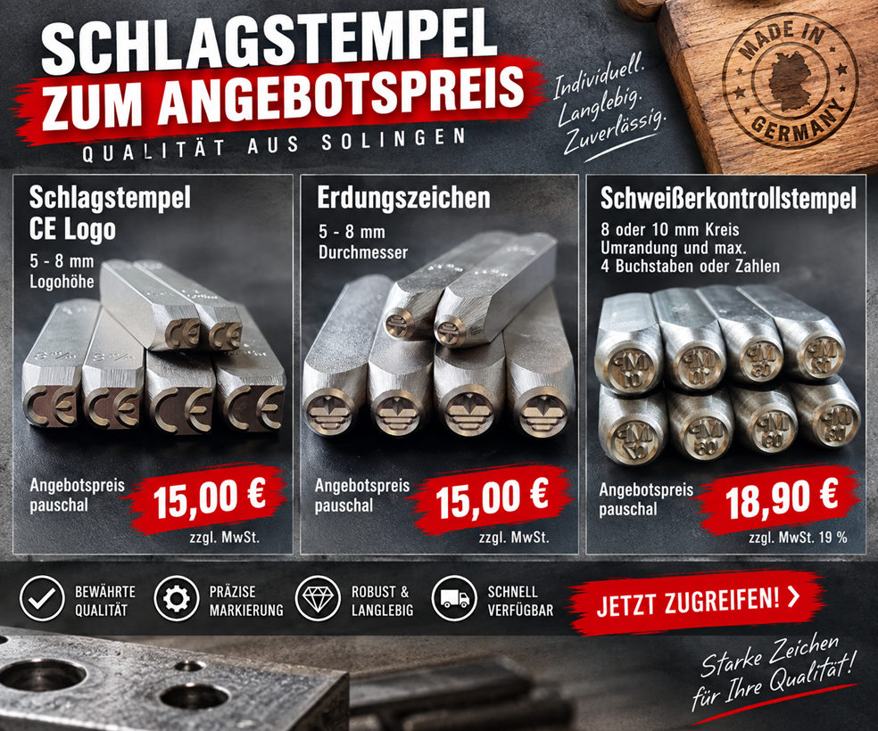 Angebote für Handschlagstempel, CE-Logo-Schlagstempel, Erdungszeichen und Schweißerkontrollstempel aus Stahl